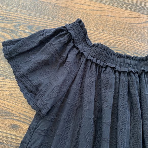 Rebecca Taylor Cotton Embroidered Off Shoulder Shift Dress Size 2 - Picture 3 of 4